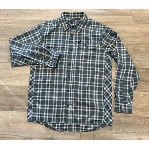 Sitka Gear Frontier Shirt Mens L Plaid Flannel Flap Pocket Button Wool Blend